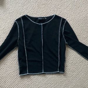 pretty little thing cropped long sleeve shirt